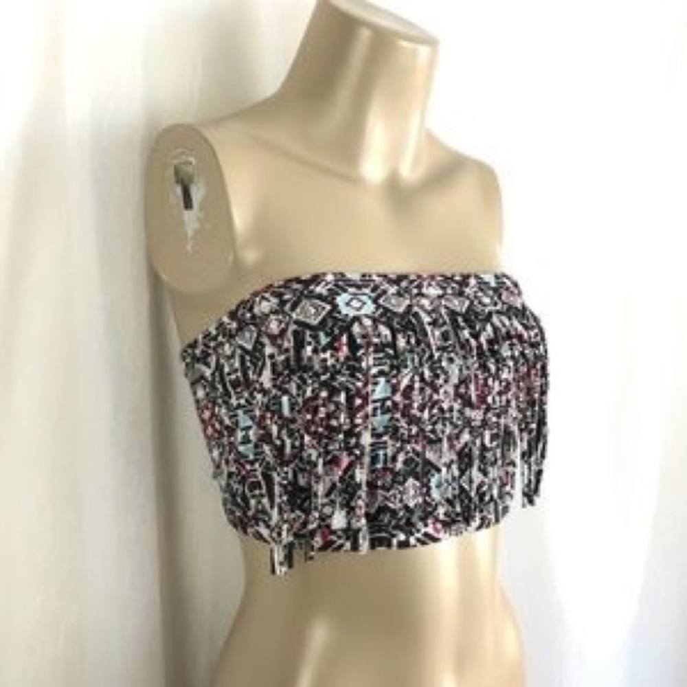 Forever 21 fringe tube crop top / bralette